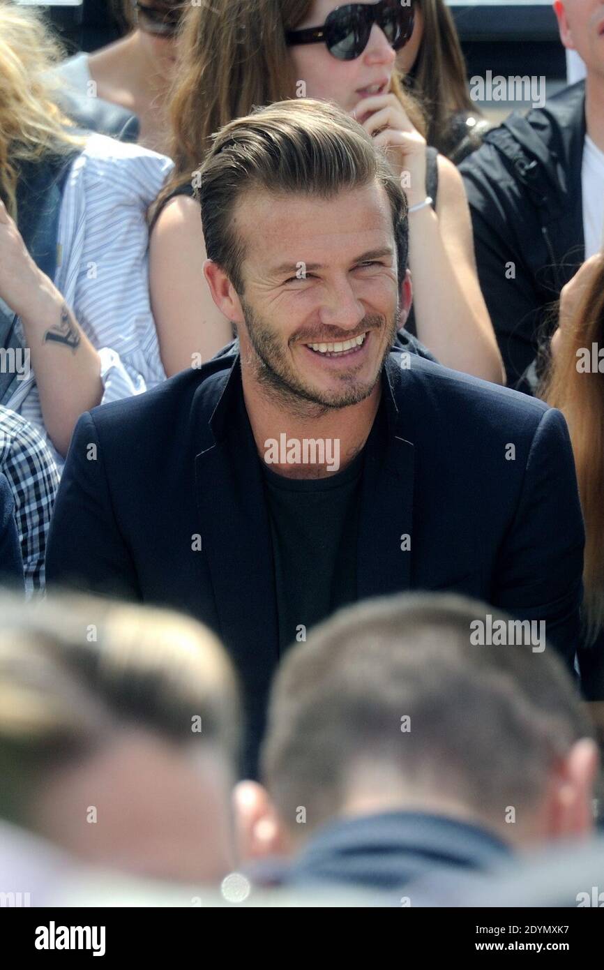 David Beckham asiste a la colección de ropa de hombre Louis Vuitton Homme  Primavera-Verano 2014 en París, Francia el 27 de junio de 2013 durante la  Semana de la Moda de París.