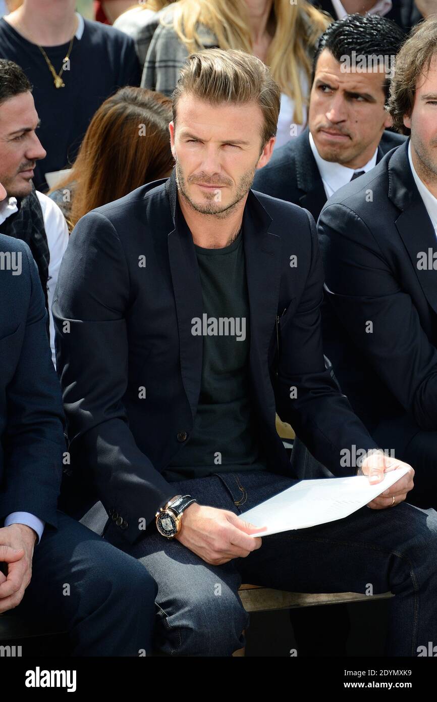 David Beckham asiste a la colección de ropa de hombre Louis