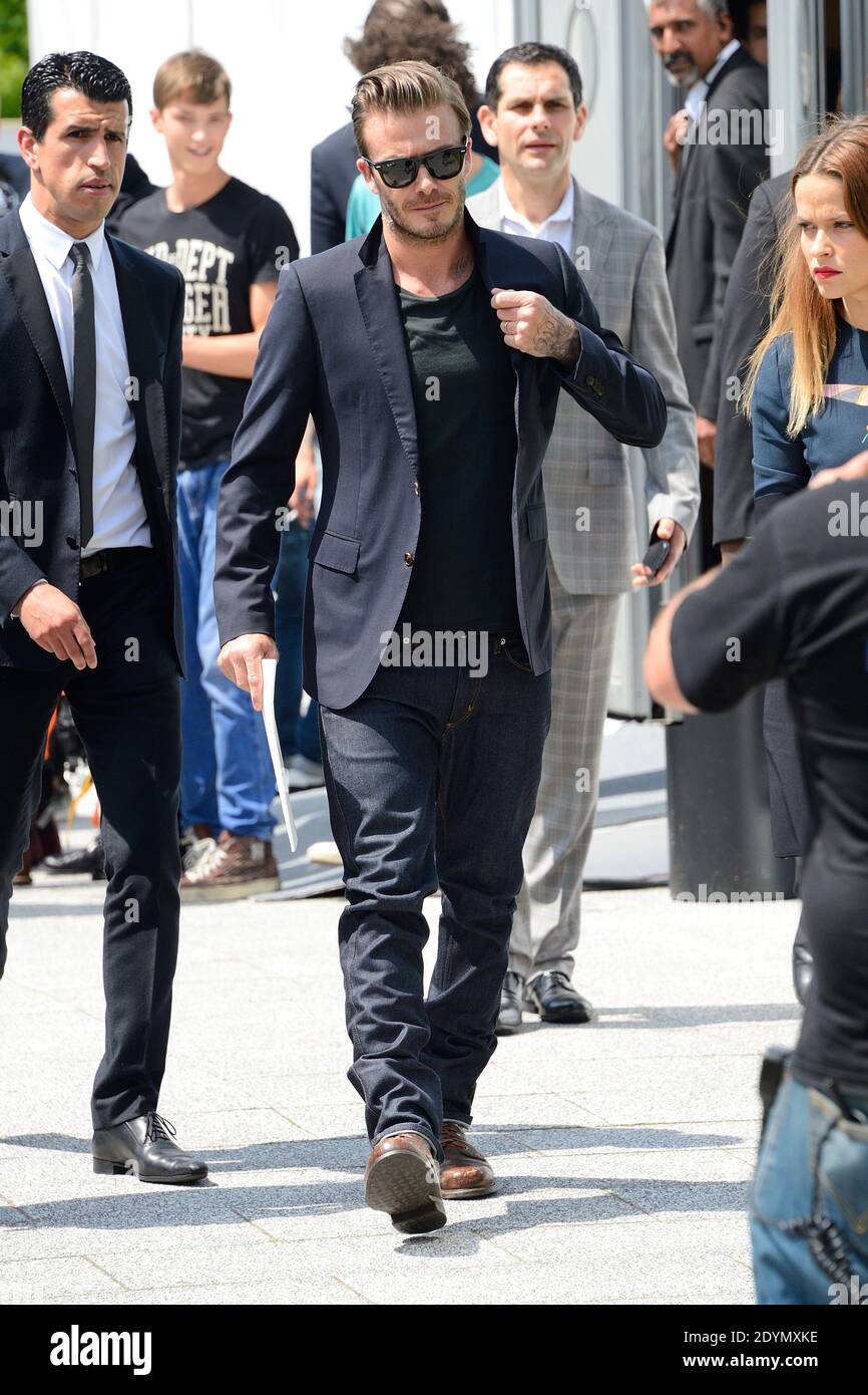 David Beckham asiste a la colección de ropa de hombre Louis Vuitton Homme  Primavera-Verano 2014 en París, Francia el 27 de junio de 2013 durante la  Semana de la Moda de París.