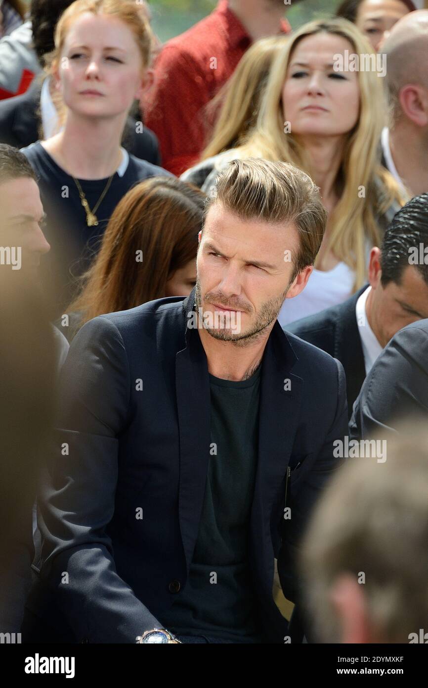 David Beckham asiste a la colección de ropa de hombre Louis Vuitton Homme  Primavera-Verano 2014 en París, Francia el 27 de junio de 2013 durante la  Semana de la Moda de París.