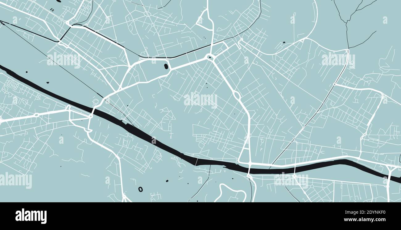 Mapa detallado de la zona administrativa de la ciudad de Florencia. Ilustración vectorial libre de derechos de autor. Panorama urbano. Mapa turístico gráfico decorativo de Florencia te Ilustración del Vector