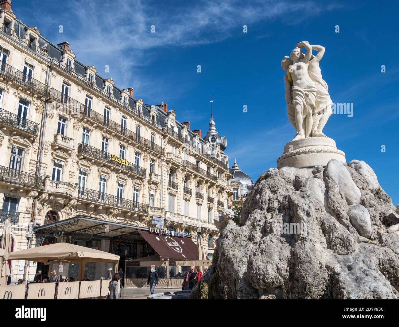 Montpellier es una ciudad en la región de Occitanie, en el sur de Francia, cerca del mar Mediterráneo. Foto de stock