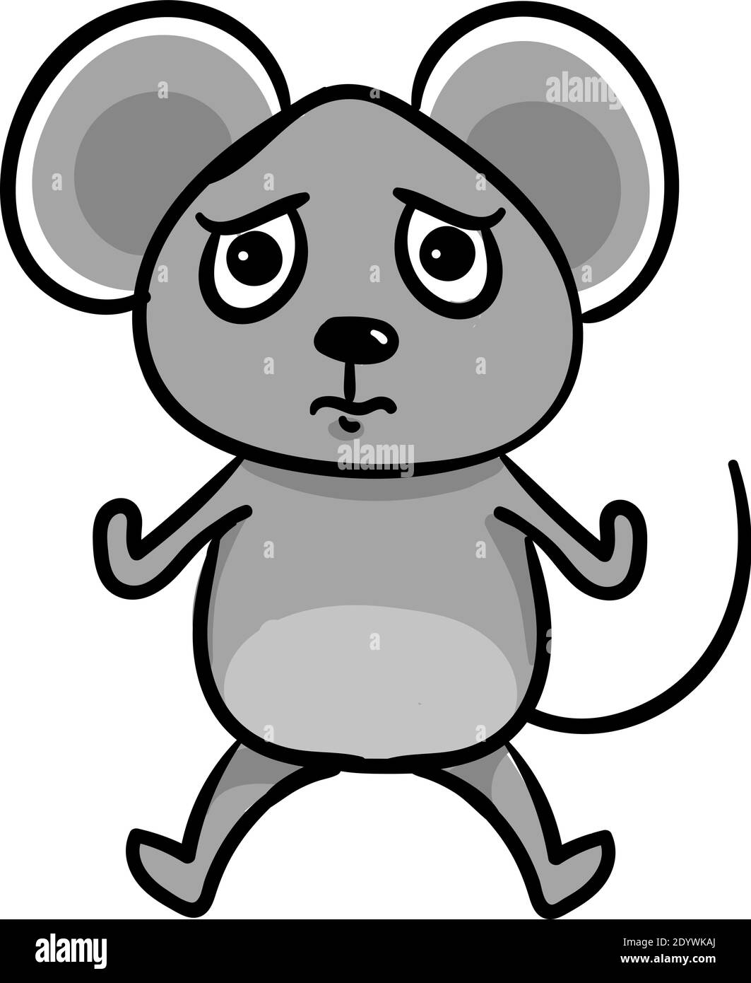 Un pequeño ratón asustado, ilustración, vector sobre un fondo blanco Imagen  Vector de stock - Alamy