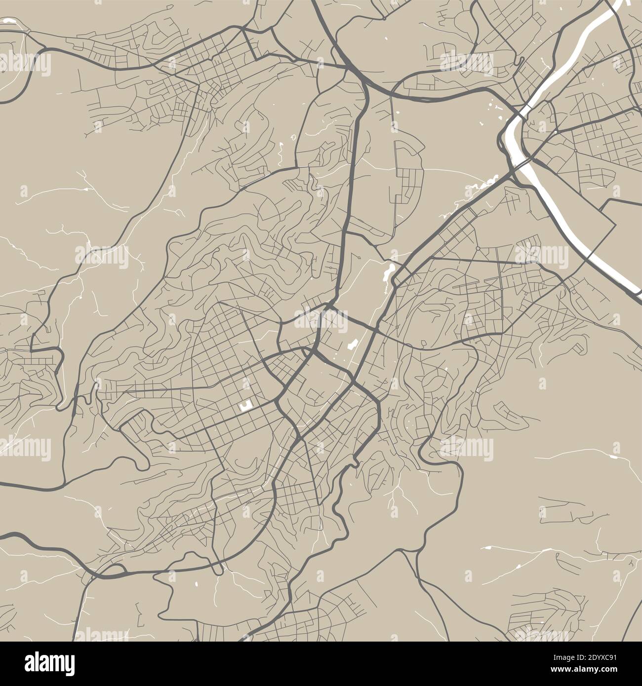 Cartel del mapa de la ciudad de Stuttgart. Cartel del mapa de la calle de Stuttgart. Stuttgart mapa vector ilustración. Ilustración del Vector