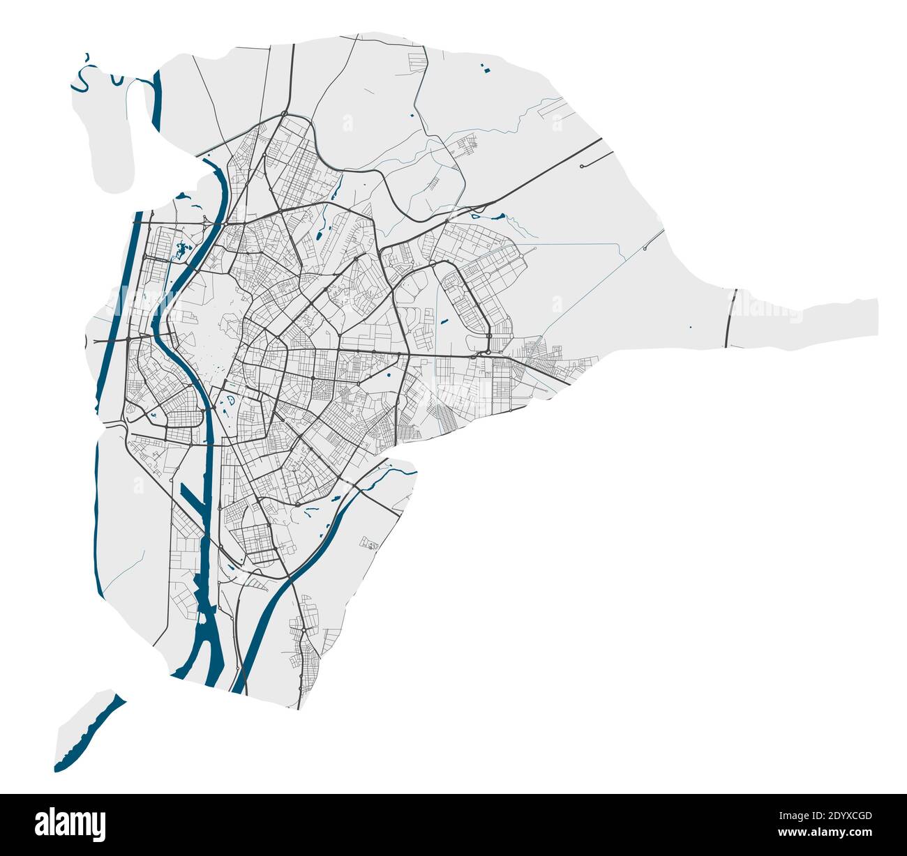 Diversidad Impuestos mármol Mapa de Sevilla. Mapa vectorial detallado del área administrativa de la  ciudad de Sevilla. Cartel con calles y agua sobre fondo gris Imagen Vector  de stock - Alamy