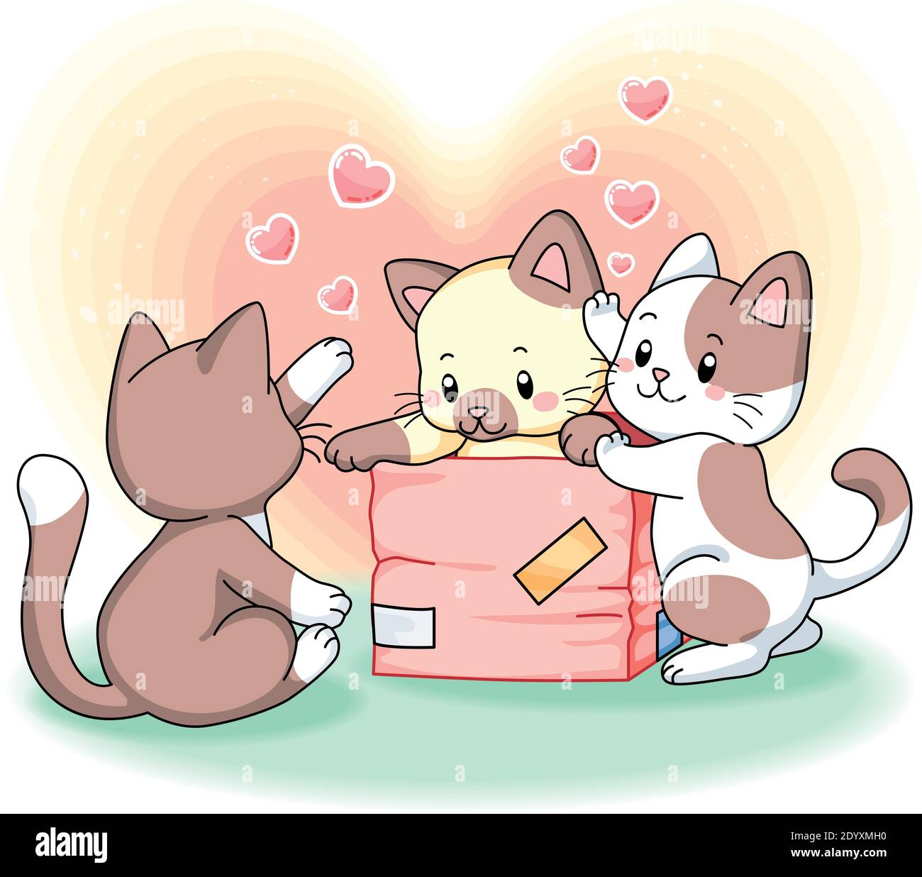 Three kittens illustration Imágenes vectoriales de stock - Alamy