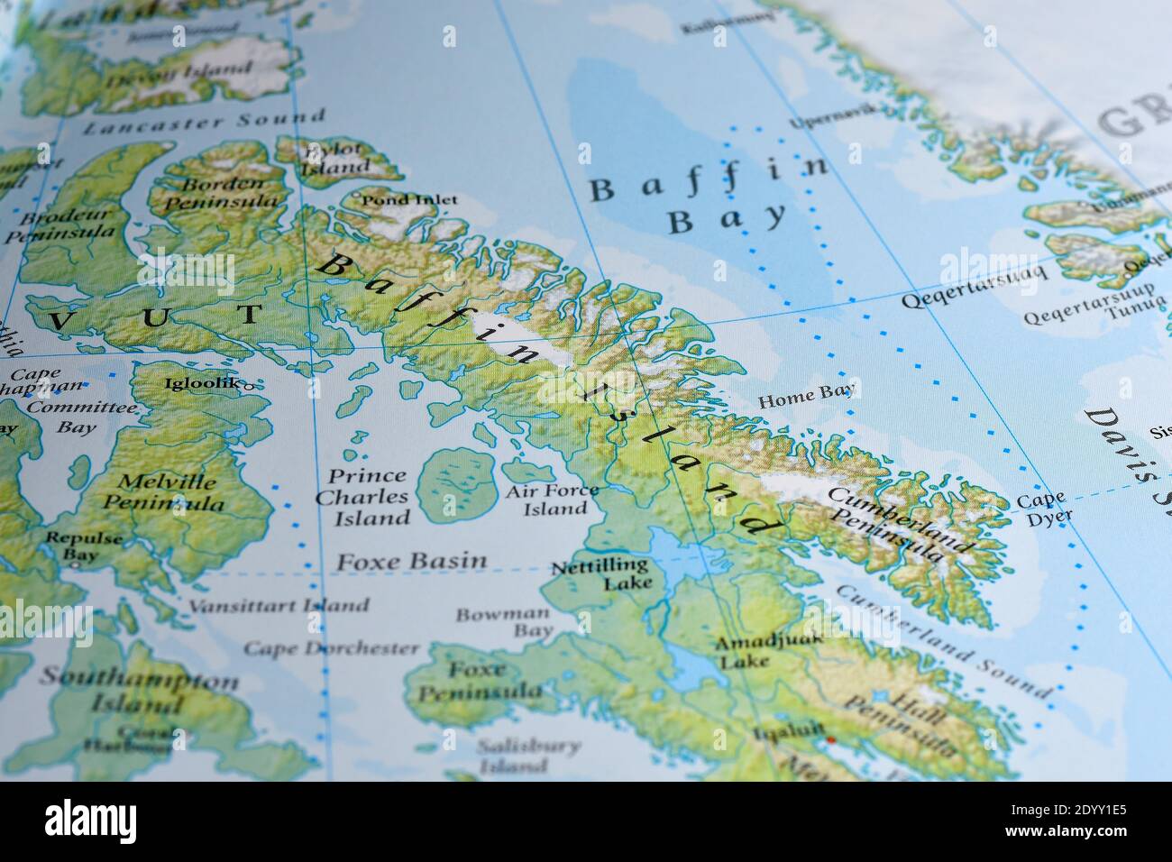Mapa de la isla de Baffin Fotografía de stock Alamy