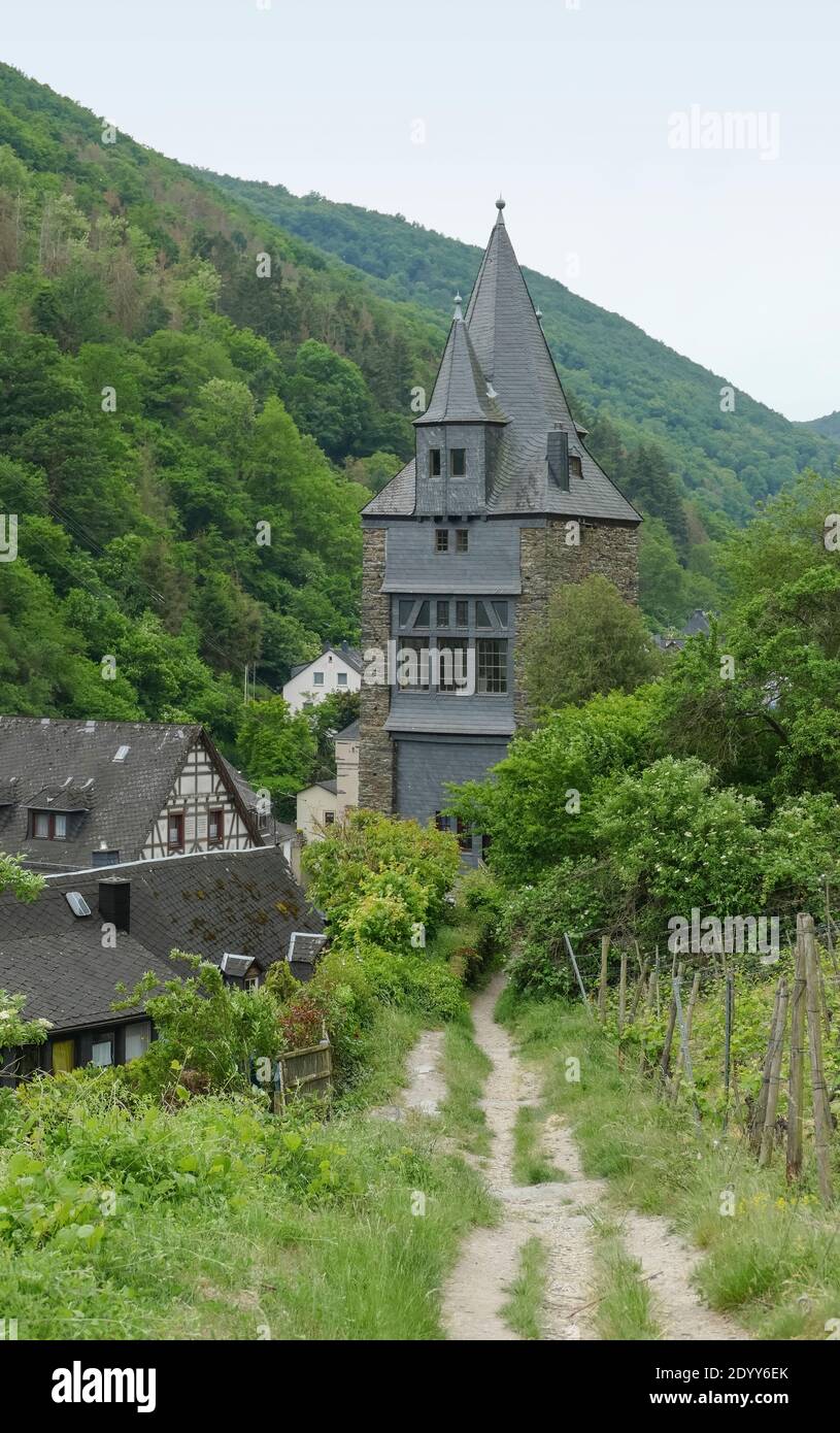 El Steeger Tor en Bacharach en Renania-Palatinado en Alemania Foto de stock