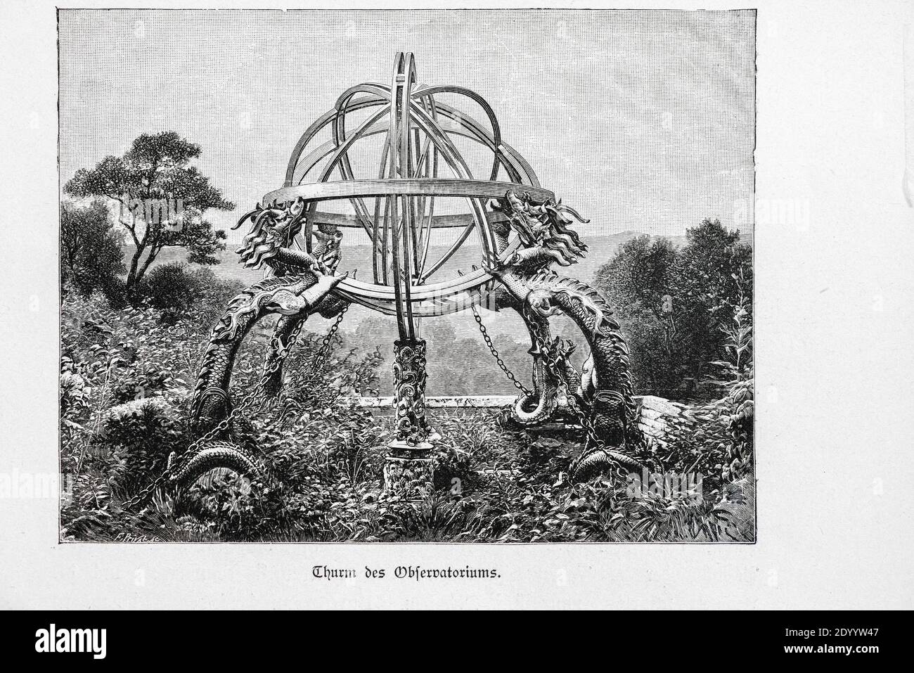 'THURM des Observatoriums' o 'Torre del Observatorio' en Pekín, Ilustration de 'Die Haupstädte der Welt', Breslau alrededor de 1897 Foto de stock