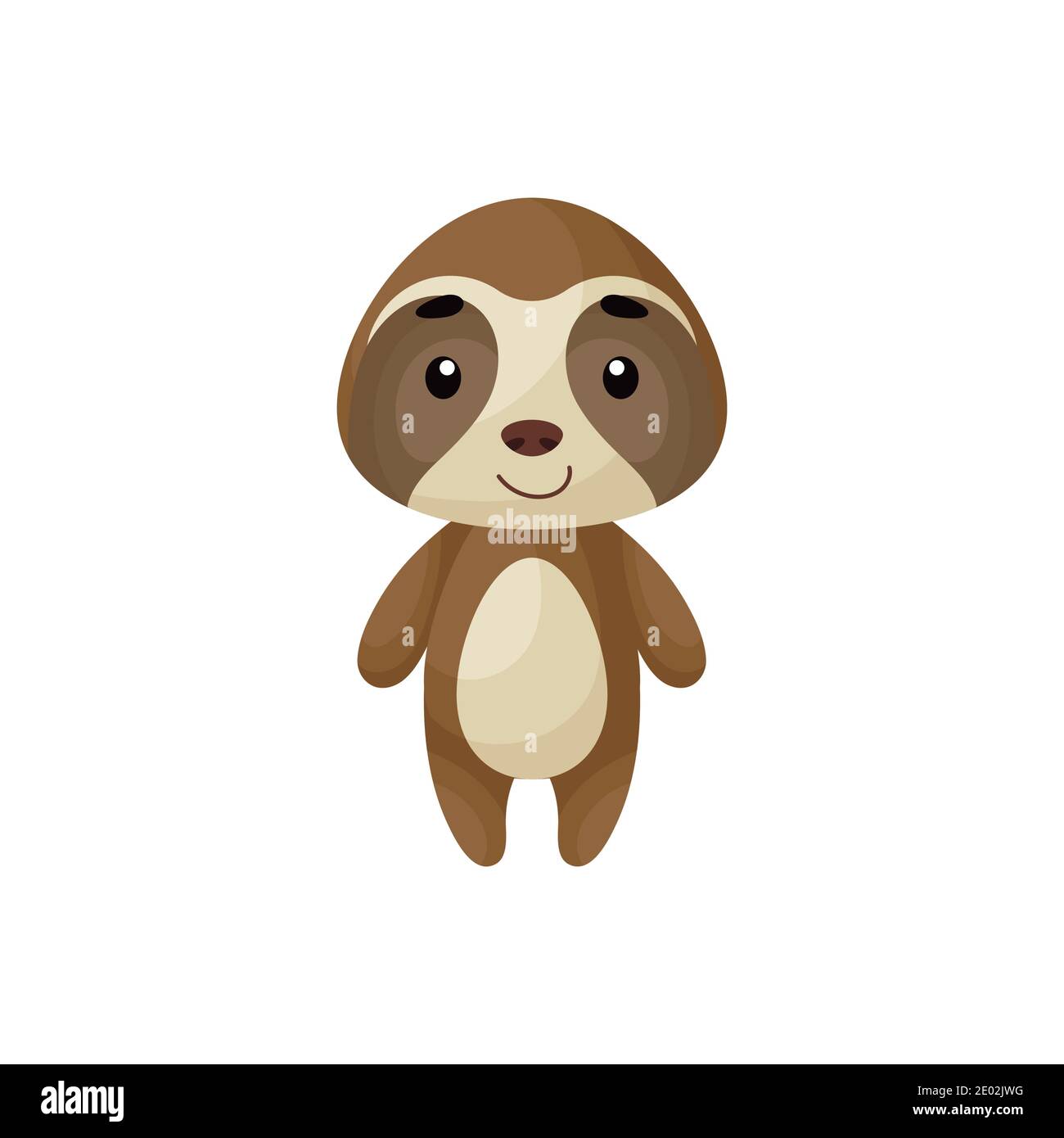 Lindo Perezoso Sobre Fondo Blanco Personaje De Dibujos Animados Para Ninos Tarjetas Ducha De Bebe Carteles Invitacion De B Day Ropa Imagen Vector De Stock Alamy