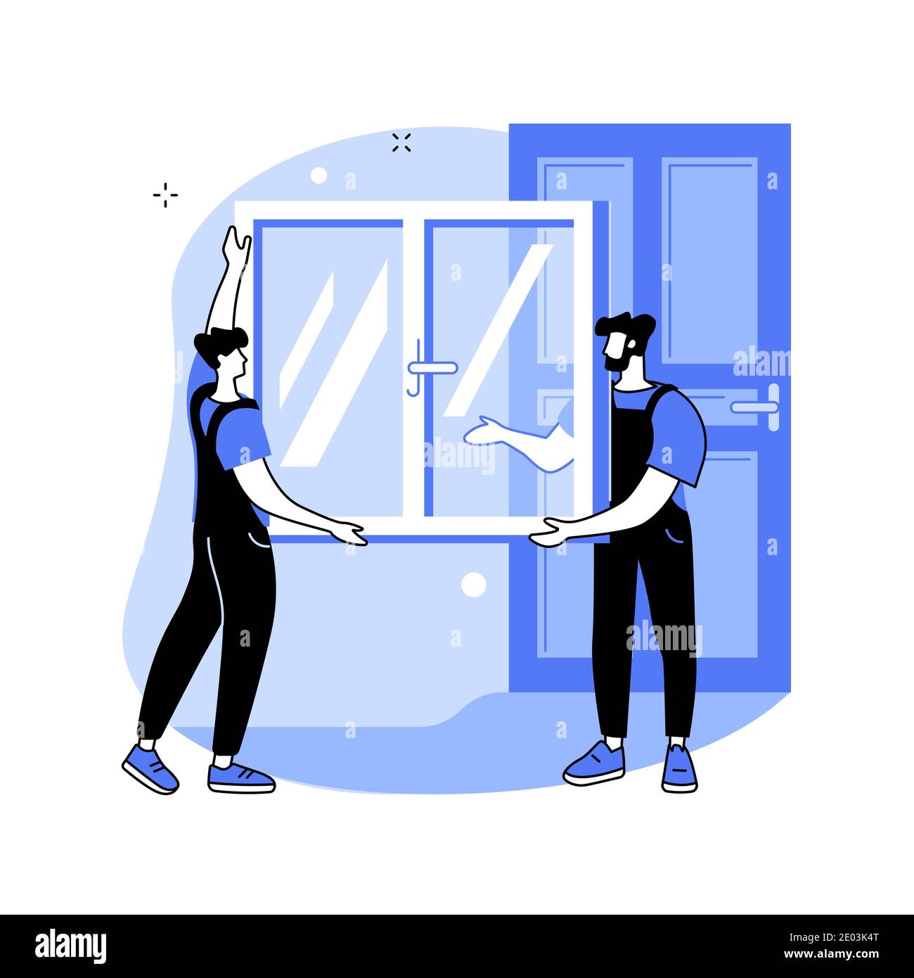 Servicios de ventanas y puertas abstracto concepto vector ilustración. Ilustración del Vector