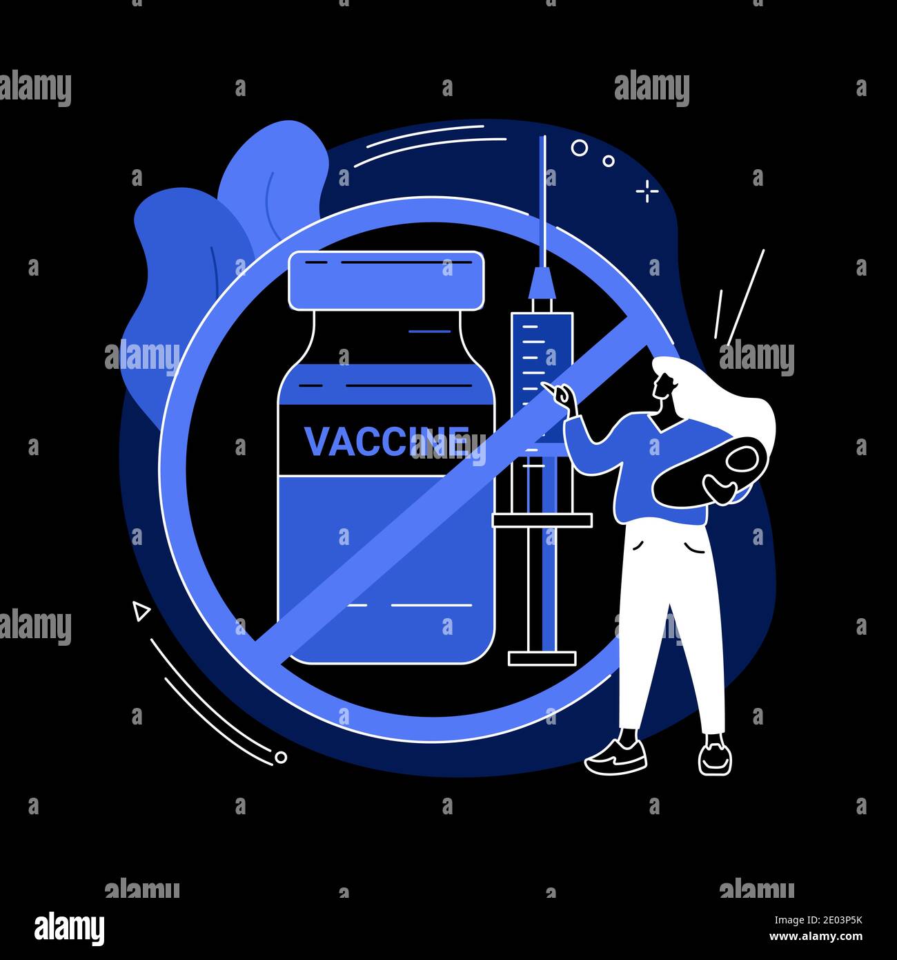 Rechazo de la vacunación resumen concepto vector ilustración. Ilustración del Vector