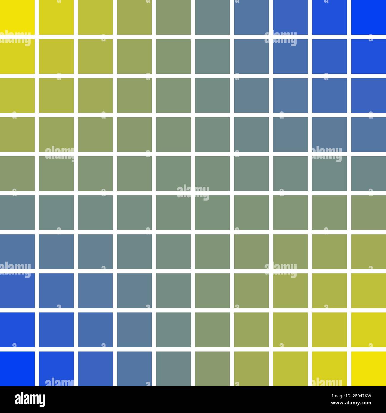 Paneles pixel art cuadrados 10 x 10 color azul y amarillo de las olas del sol y del mar, ilustración vectorial pixel art colores paz buena y prosperidad. Ilustración del Vector