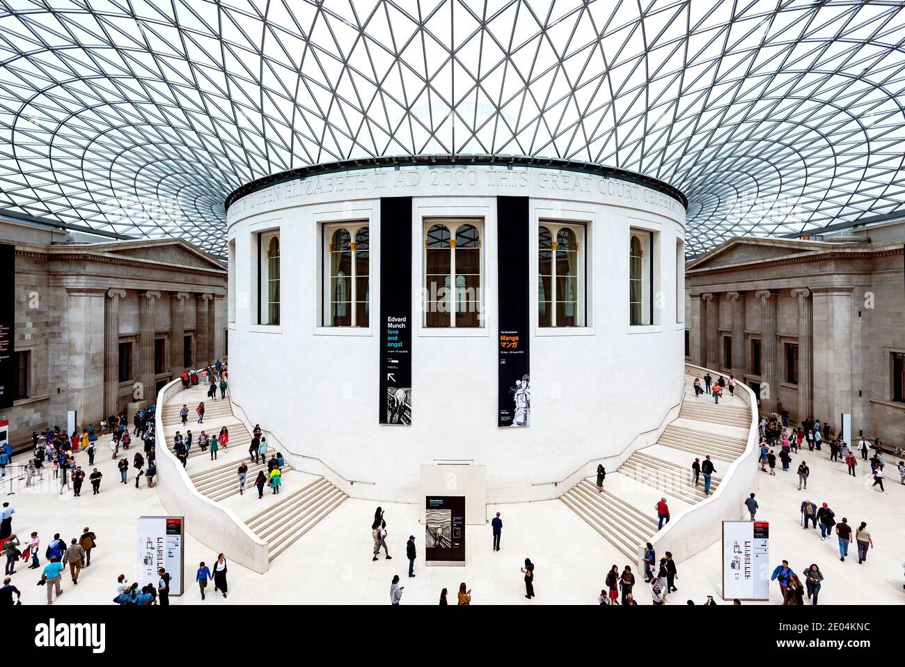El Museo Británico, el Gran Tribunal, Londres, Inglaterra. Foto de stock