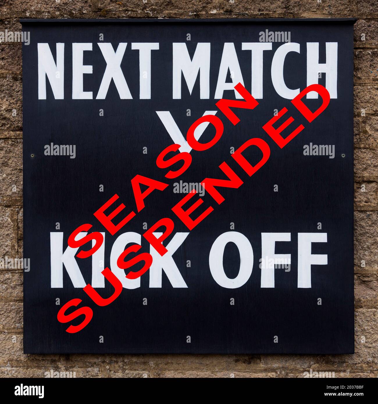Un cartel del club de fútbol inglés Foto de stock