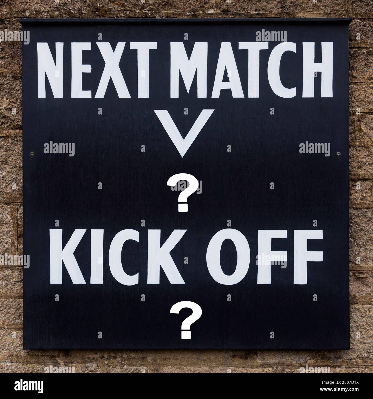 Un cartel del club de fútbol inglés. Foto de stock