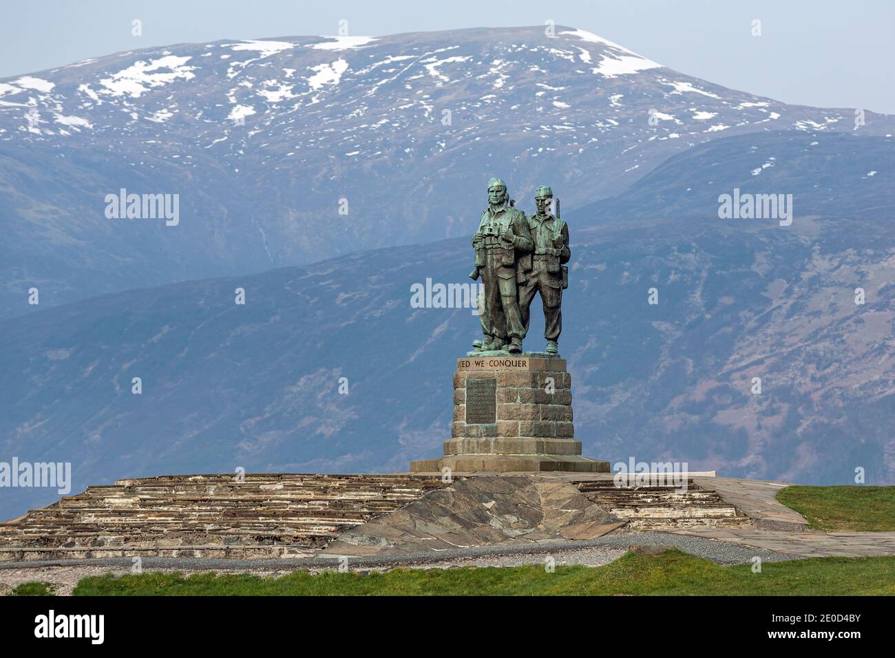 El Commando Memorial en Spean Bridge, cerca de Fort William, Highlands Escocesas, Scotland, Reino Unido Foto de stock