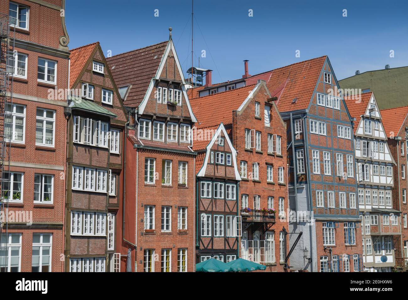 Buergerhaeuser, Deichstrasse, Nikolaifleet, Hamburgo, Alemania Foto de stock