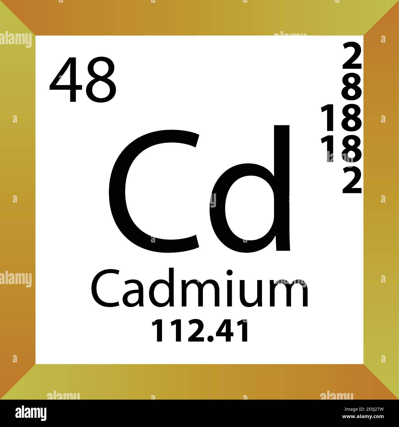 CD elemento químico cadmio Tabla periódica. Ilustración vectorial única,  icono colorido con masa molar, conf. Electrón y número atómico Imagen  Vector de stock - Alamy