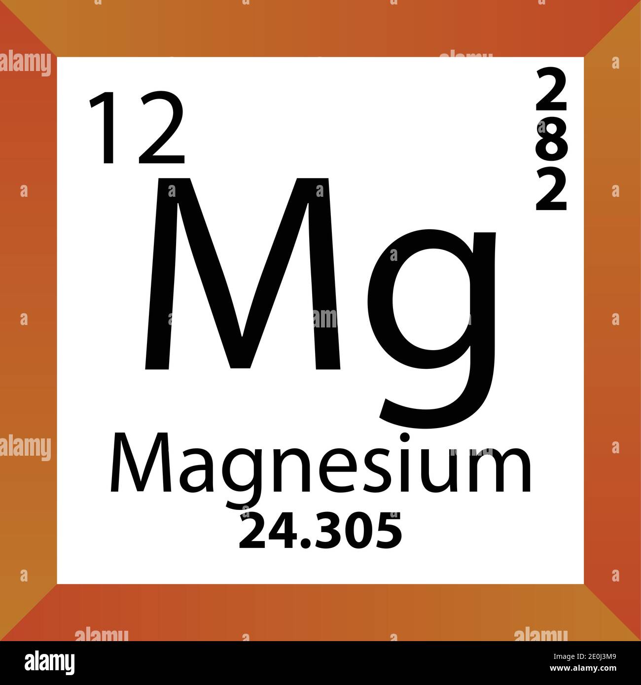 Mg elemento químico magnesio Tabla periódica. Ilustración vectorial única,  icono colorido con masa molar, conf. Electrón y número atómico Imagen  Vector de stock - Alamy