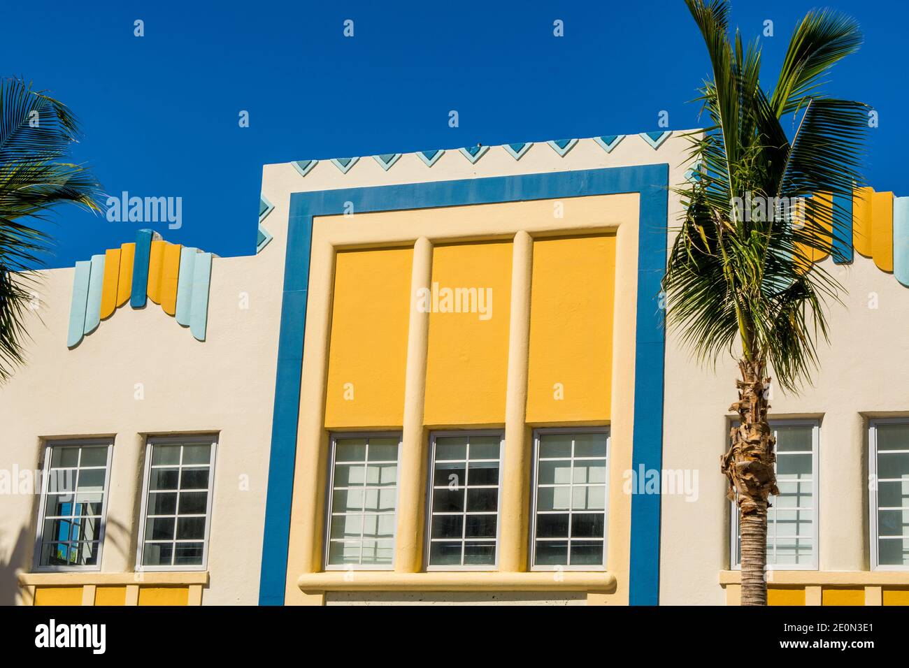 Arquitectura Art Decó en el distrito de South Beach, Miami, Florida. Foto de stock