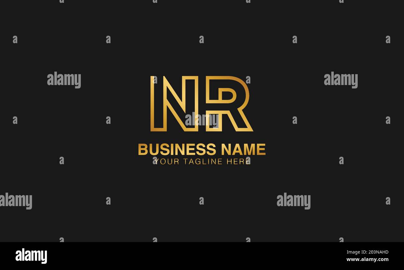 NR N R letra inicial basada tipografía logotipo vector de diseño Ilustración del Vector