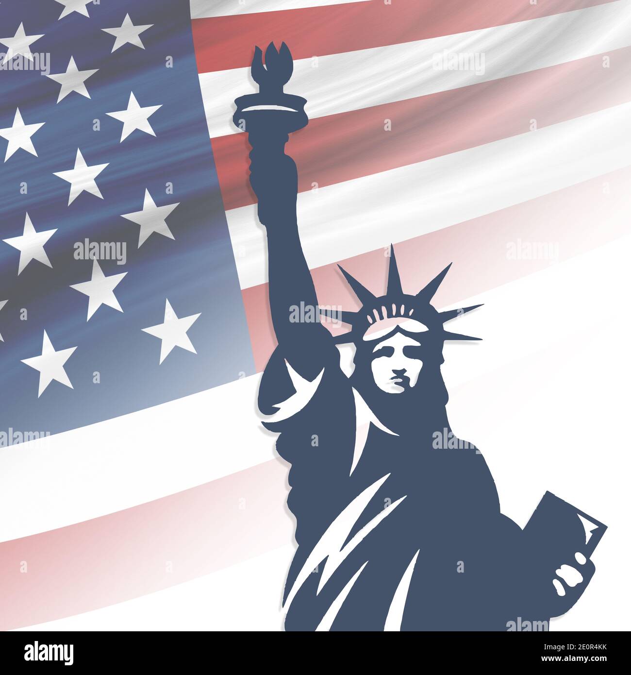 4 de julio, EE.UU. Celebración del día de la Independencia - Banner ilustración Foto de stock
