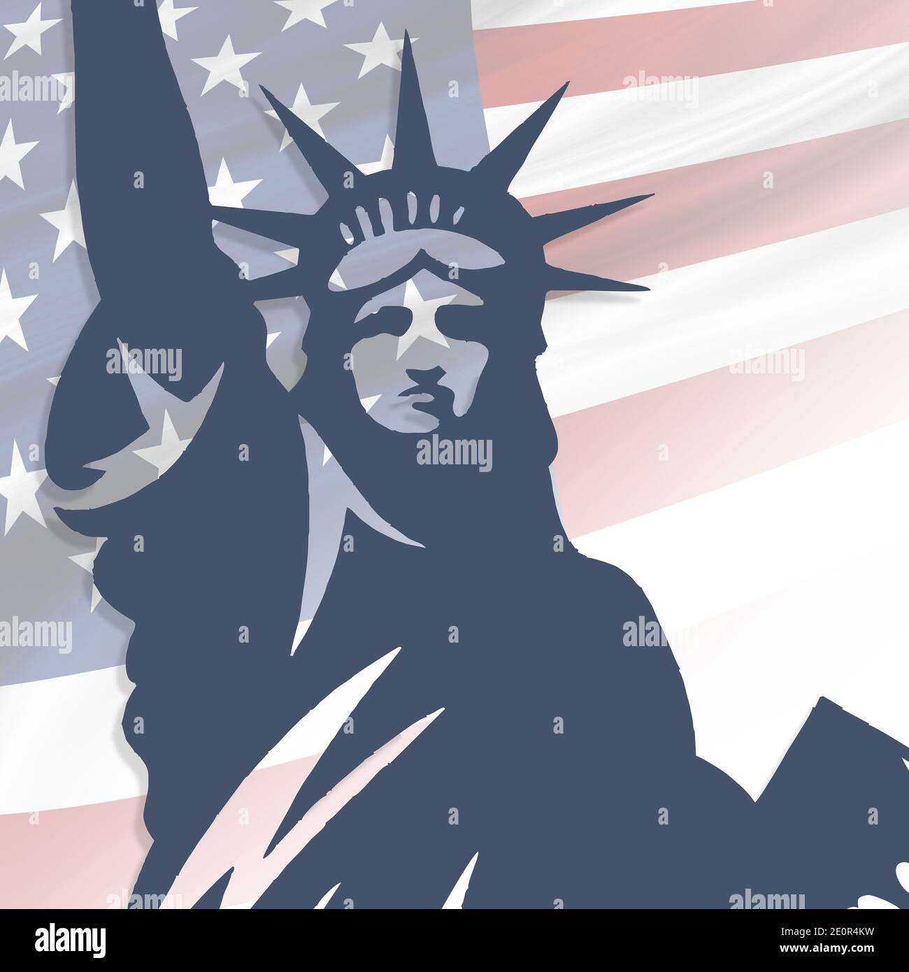 4 de julio, EE.UU. Celebración del día de la Independencia - Banner ilustración Foto de stock