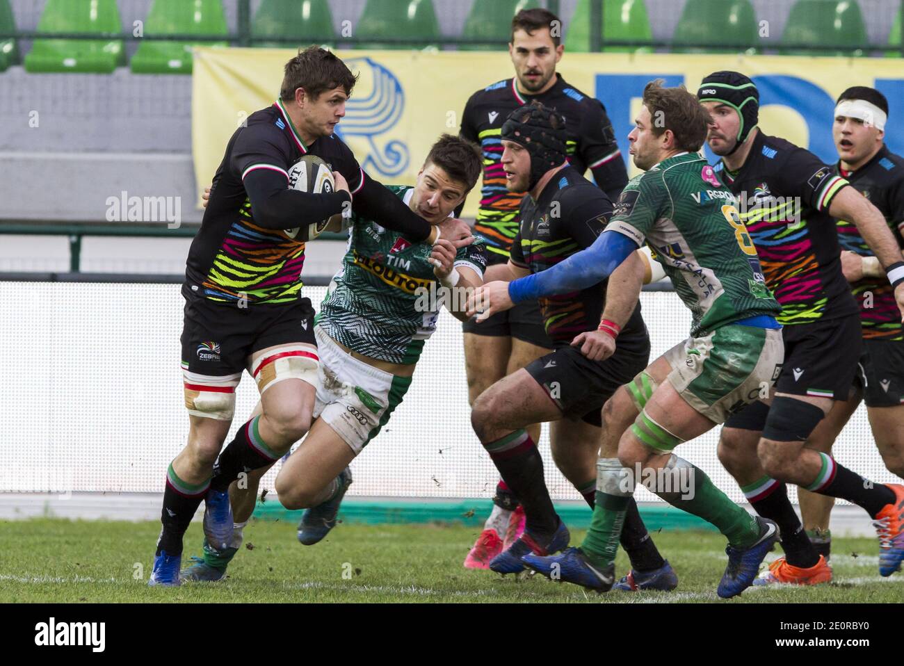 Treviso, Italia. 2 de enero de 2021. Treviso, Italia, Estadio Monigo, 02 de enero de 2021, johan meyer zebre durante Benetton Treviso vs Zebre Rugby - Rugby Guinness Pro 14 Match crédito: Alfio Guarise/LPS/ZUMA Wire/Alamy Live News Foto de stock