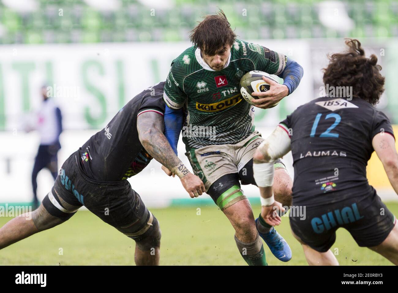 Treviso, Italia. 2 de enero de 2021. Treviso, Italia, Estadio Monigo, 02 de enero de 2021, giovanni pepinelli benetton durante Benetton Treviso vs Zebre Rugby - Rugby Guinness Pro 14 Match crédito: Alfio Guarise/LPS/ZUMA Wire/Alamy Live News Foto de stock