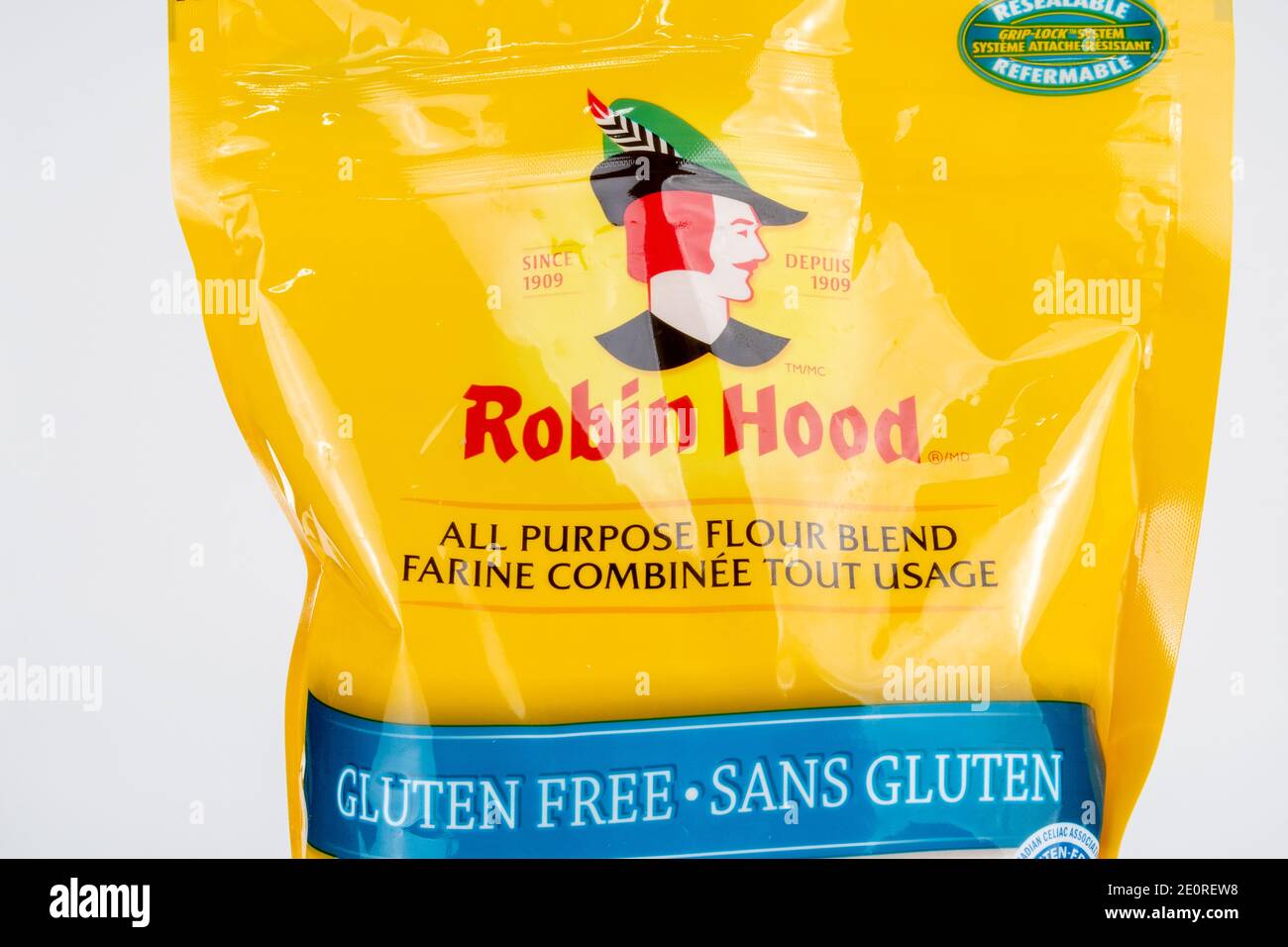 Paquete de mezcla de harina para todo tipo de Robin Hood Foto de stock