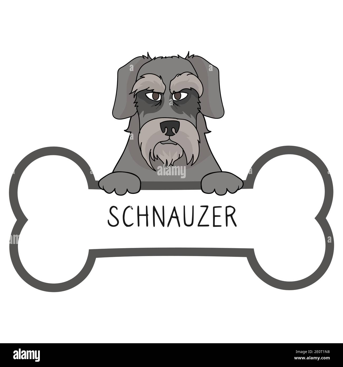 Lindo dibujo animado Schnauzer en collar perro etiqueta vector clipart.  Purebred medalla de identificación de perrito para identificación de  mascota Perro doméstico para mascota pooch Imagen Vector de stock - Alamy