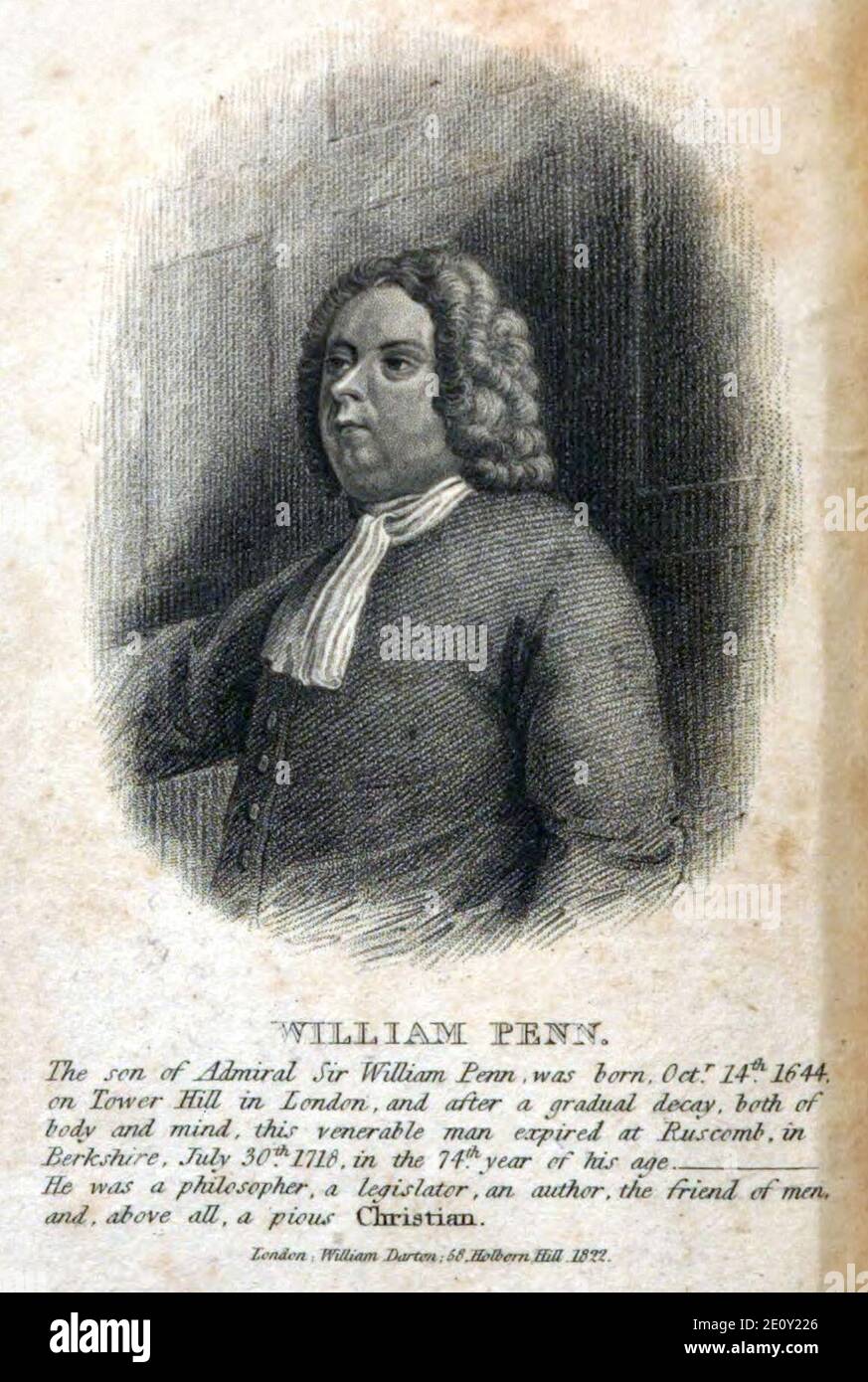 Vida del libro de William Penn Foto de stock