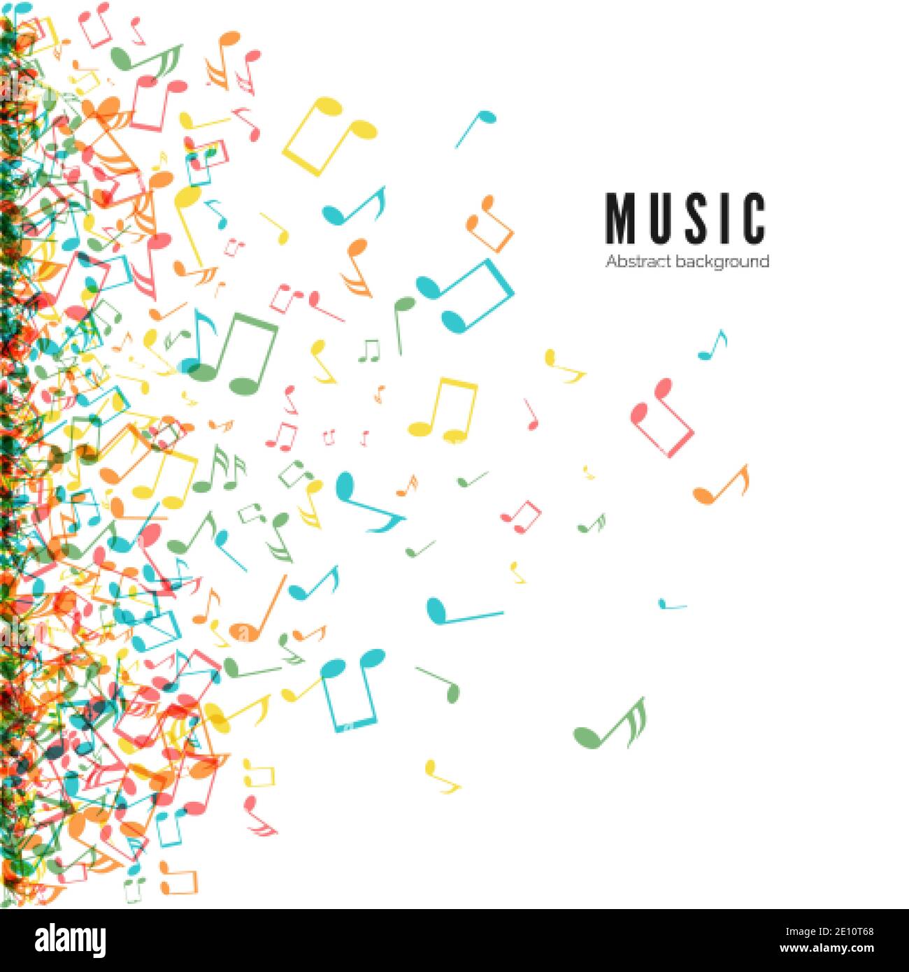 Fondo musical abstracto con símbolos de notas en color. Vector Ilustración del Vector