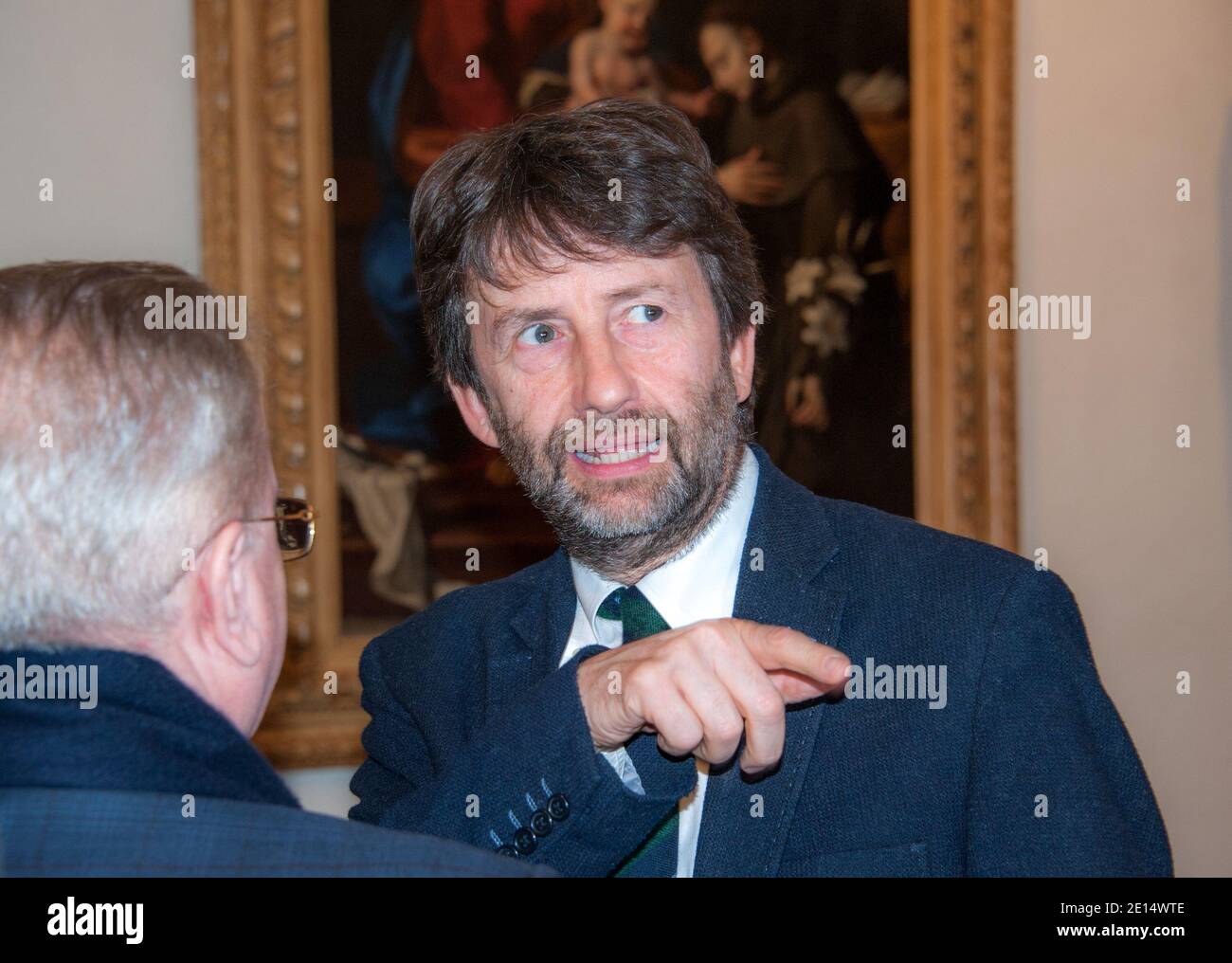 Turín, Italia, 03/10/2016 el Ministro de Cultura Dario Franceschini visita el Palazzo Madama, con motivo de la vista previa de la exposición Foto de stock