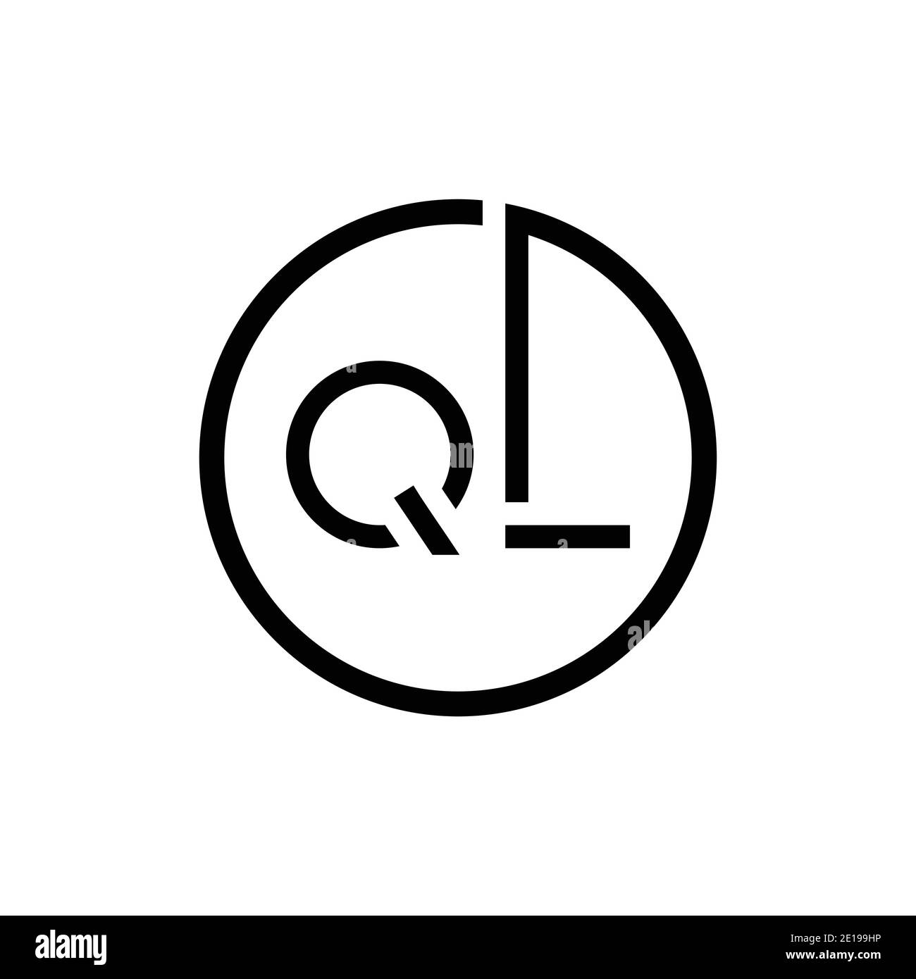 Plantilla de vector de diseño de logotipo de QL con letra circular