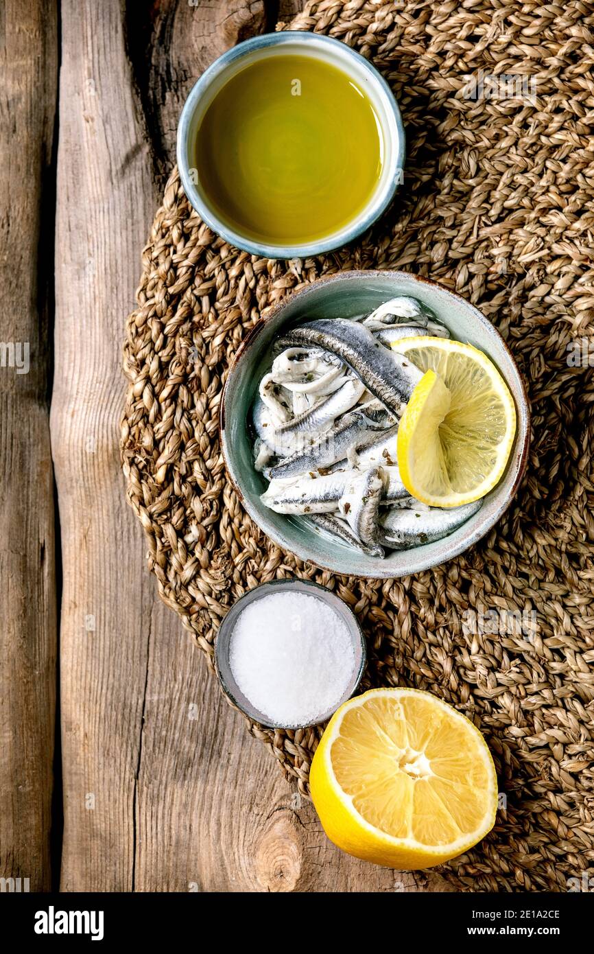 Anchoas o filete de sardinas Foto de stock