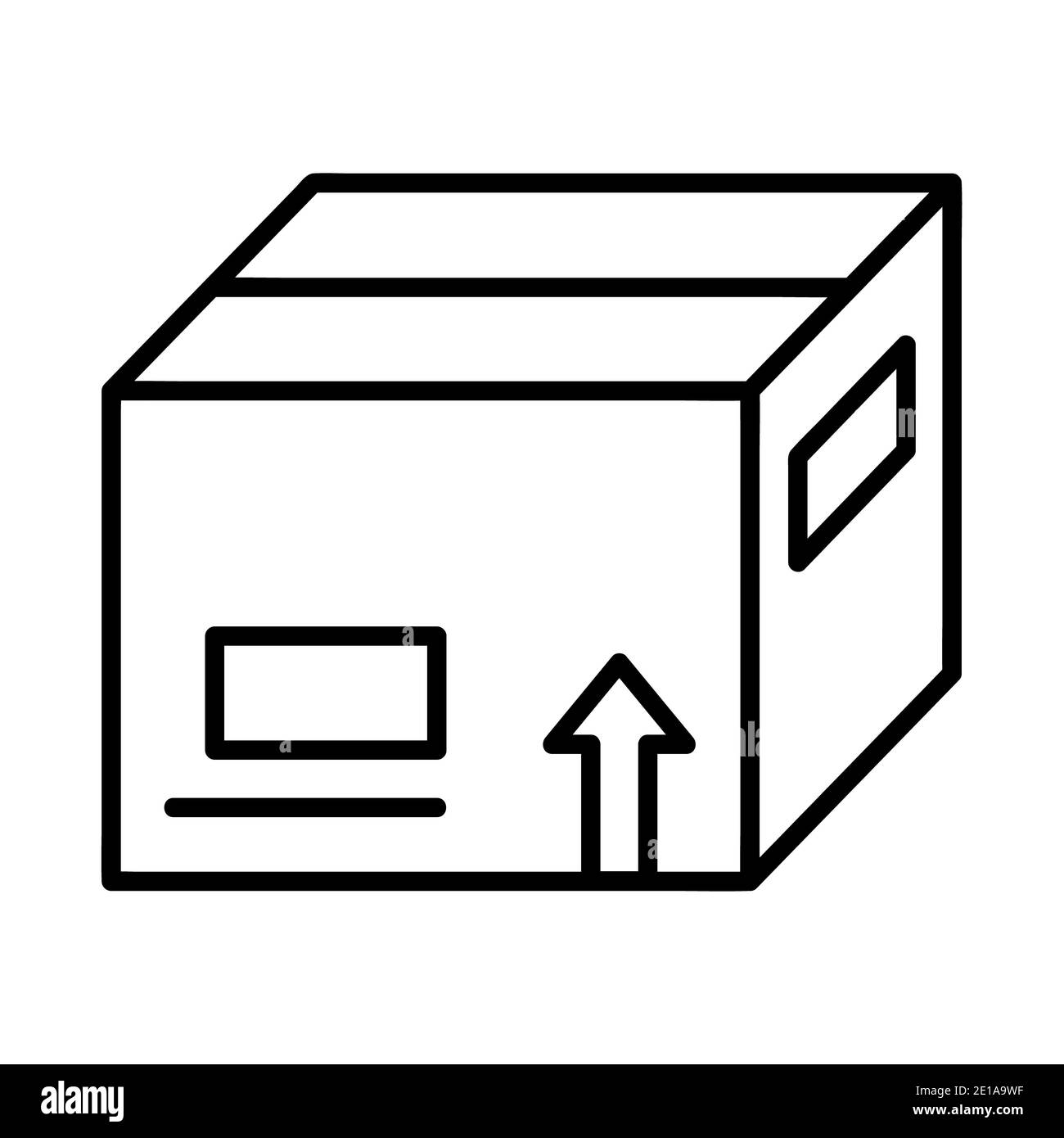 Icono de la caja del paquete de entrega. Contorno trazo pictograma simple.  Ilustración de entrega de velocidad Fotografía de stock - Alamy