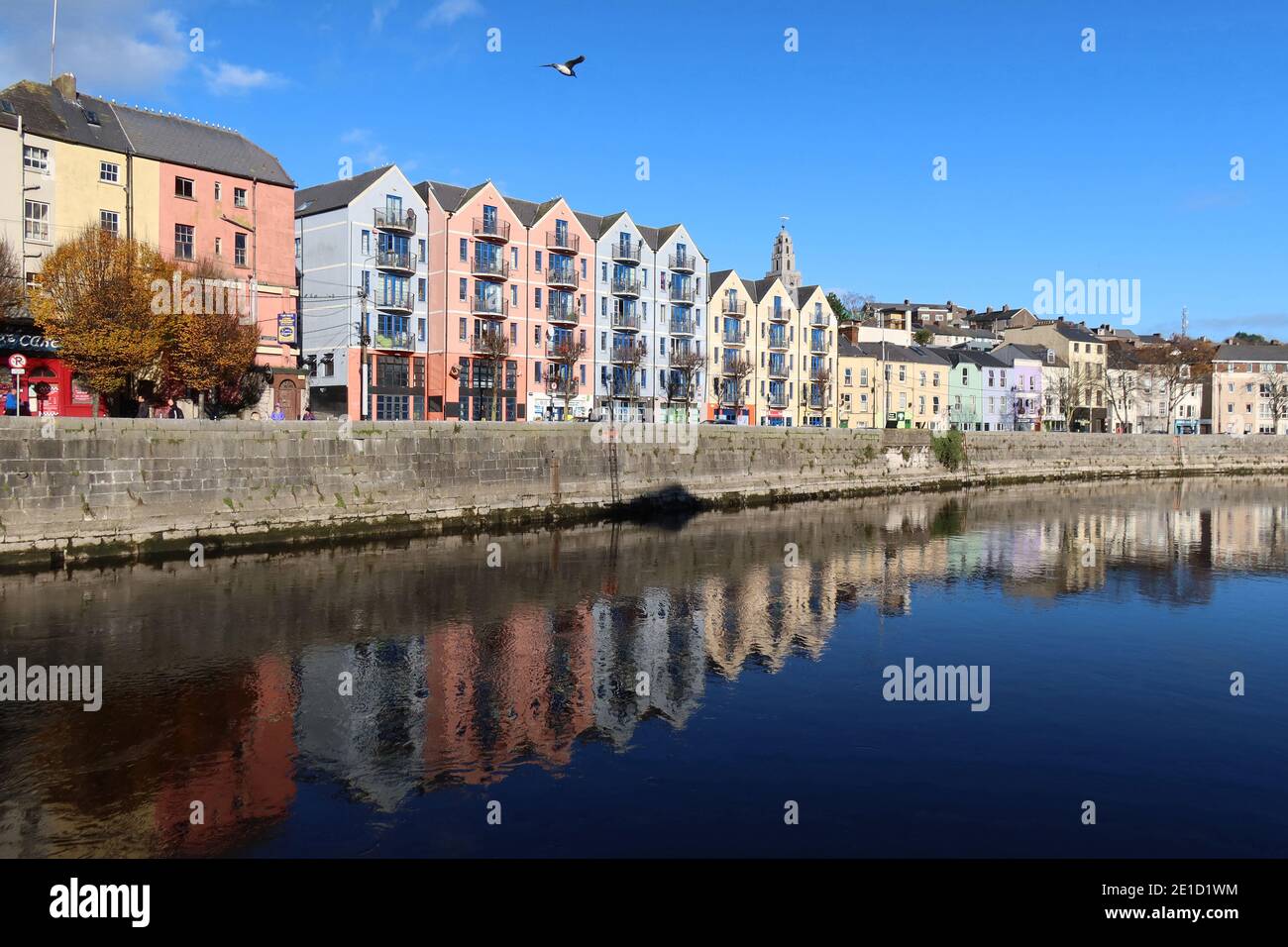 Pope's Quay on the River Lee, Cork City, County Cork, Munster, Irlanda, Europa Foto de stock