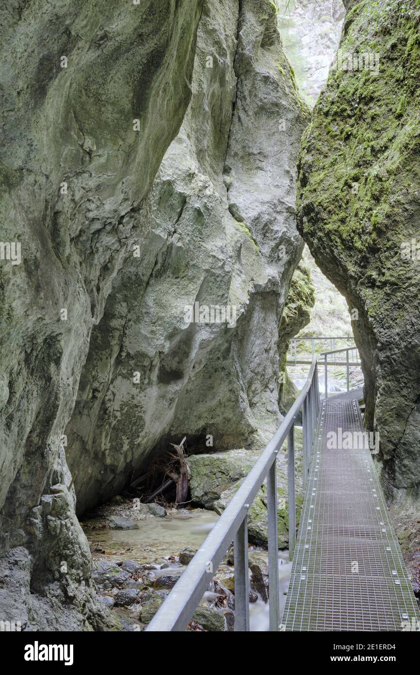 Formaciones de piedra en el Cañón de Janosik (Diery de Janosikove) cerca de Terchova, Eslovaquia Foto de stock