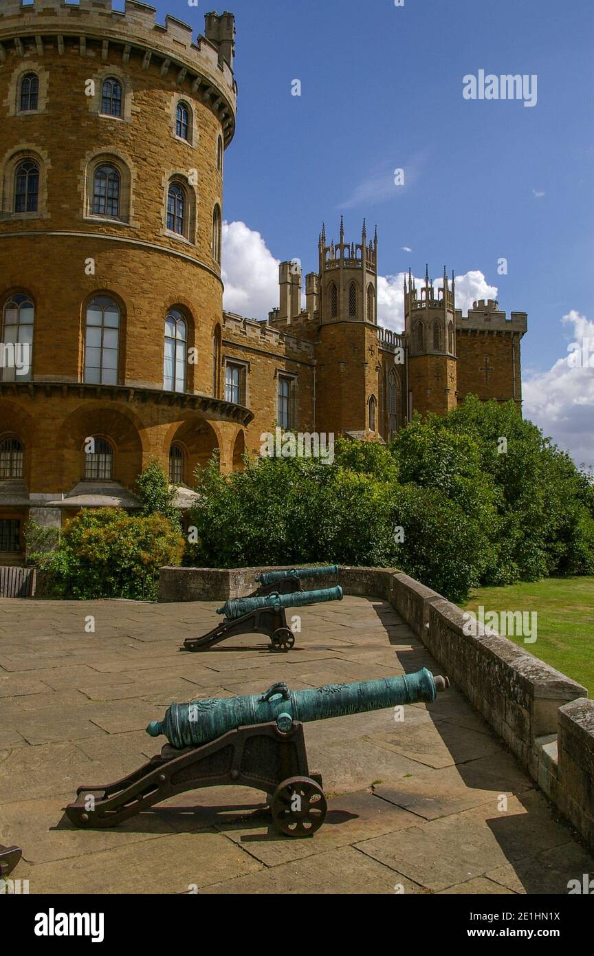 Belvoir Castle (pronunciado Beaver Castle o Beever Castle), una casa solariega inglesa, Leicestershire, Reino Unido Foto de stock