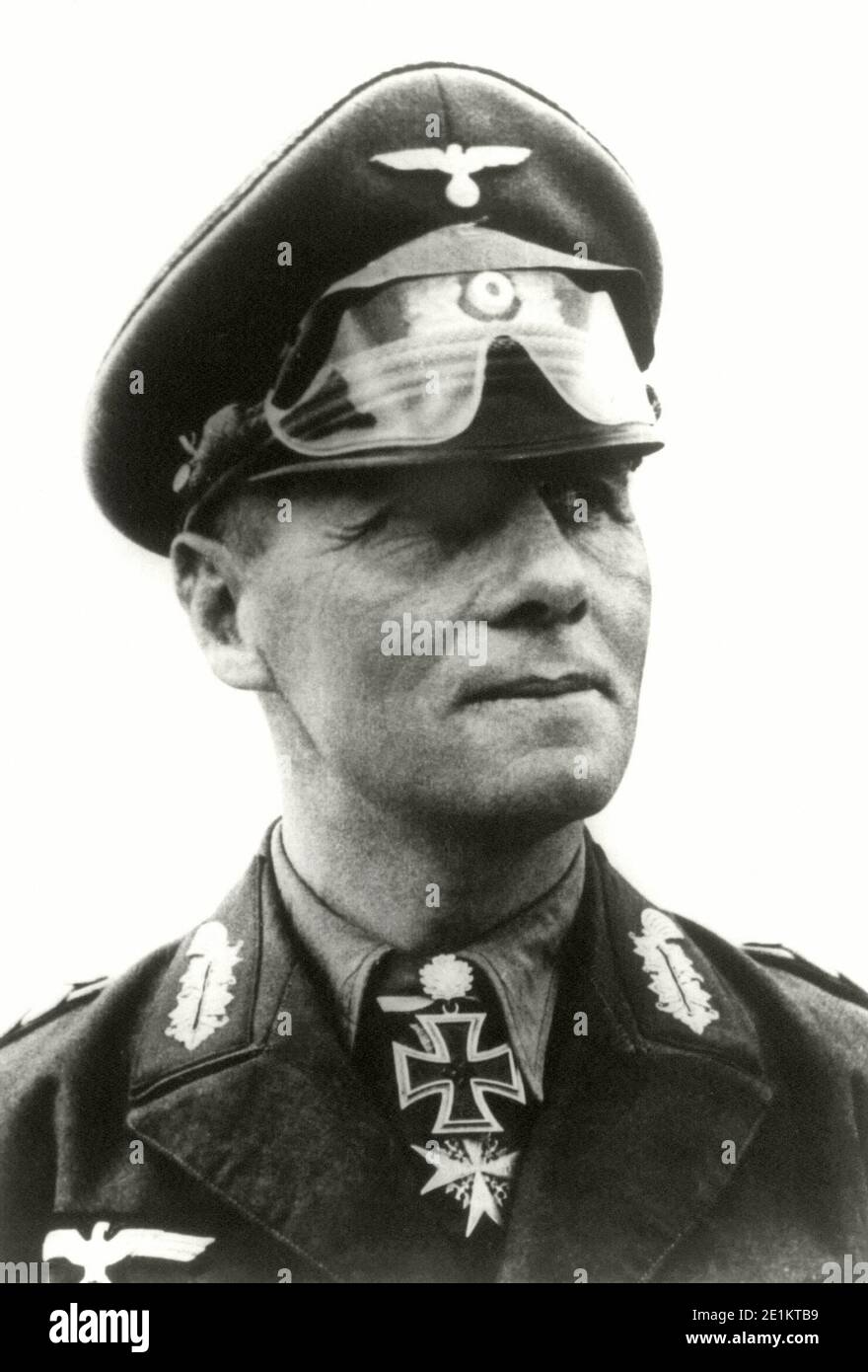 Foto de Erwin Johannes Eugen Rommel (1891 - 1944), un general alemán y teórico militar. Popularmente conocido como el zorro del desierto, él sirvió como campo marte Foto de stock