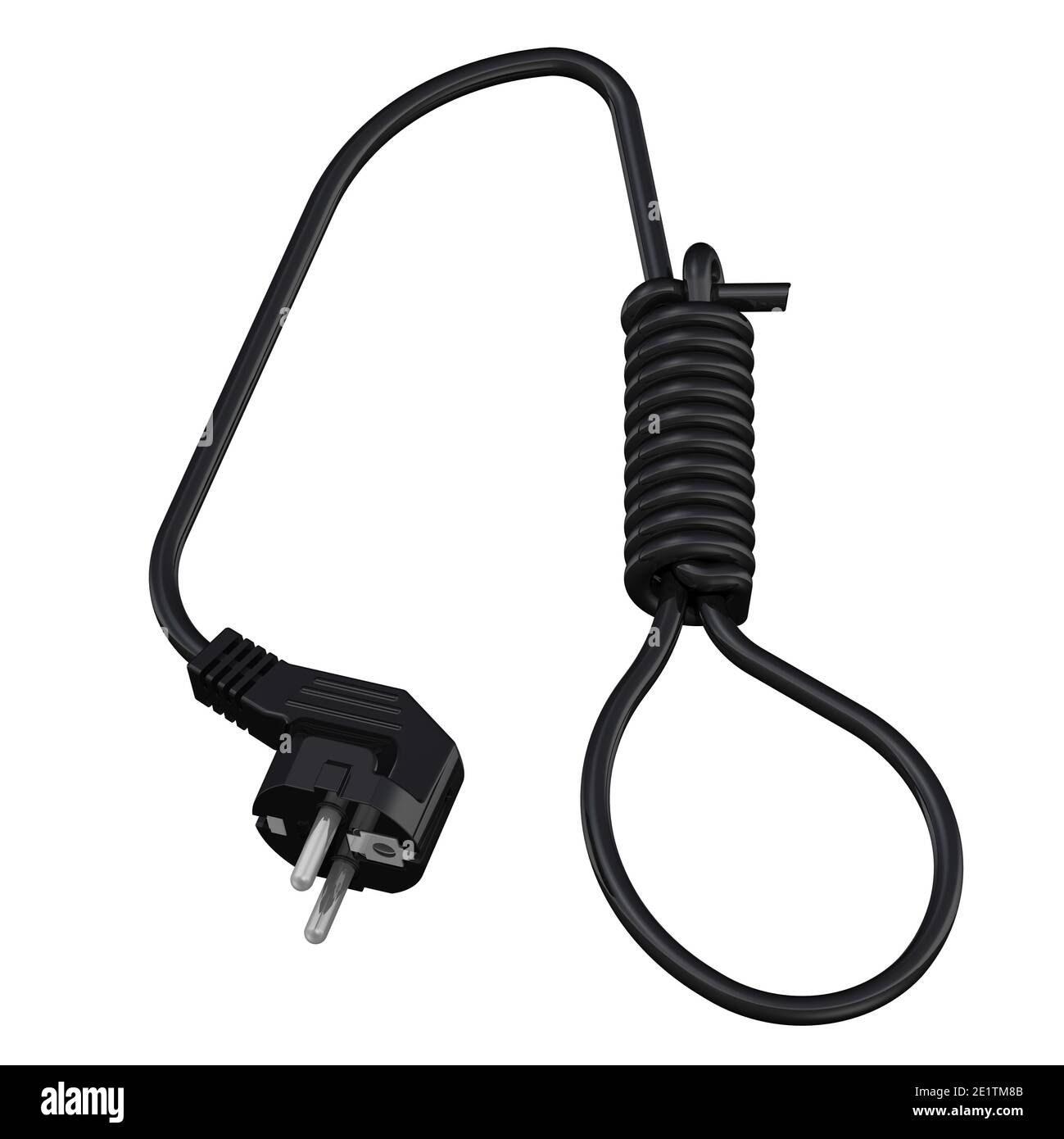Slipknot hecho de cable eléctrico negro. El concepto de precios altos para  la electricidad Fotografía de stock - Alamy