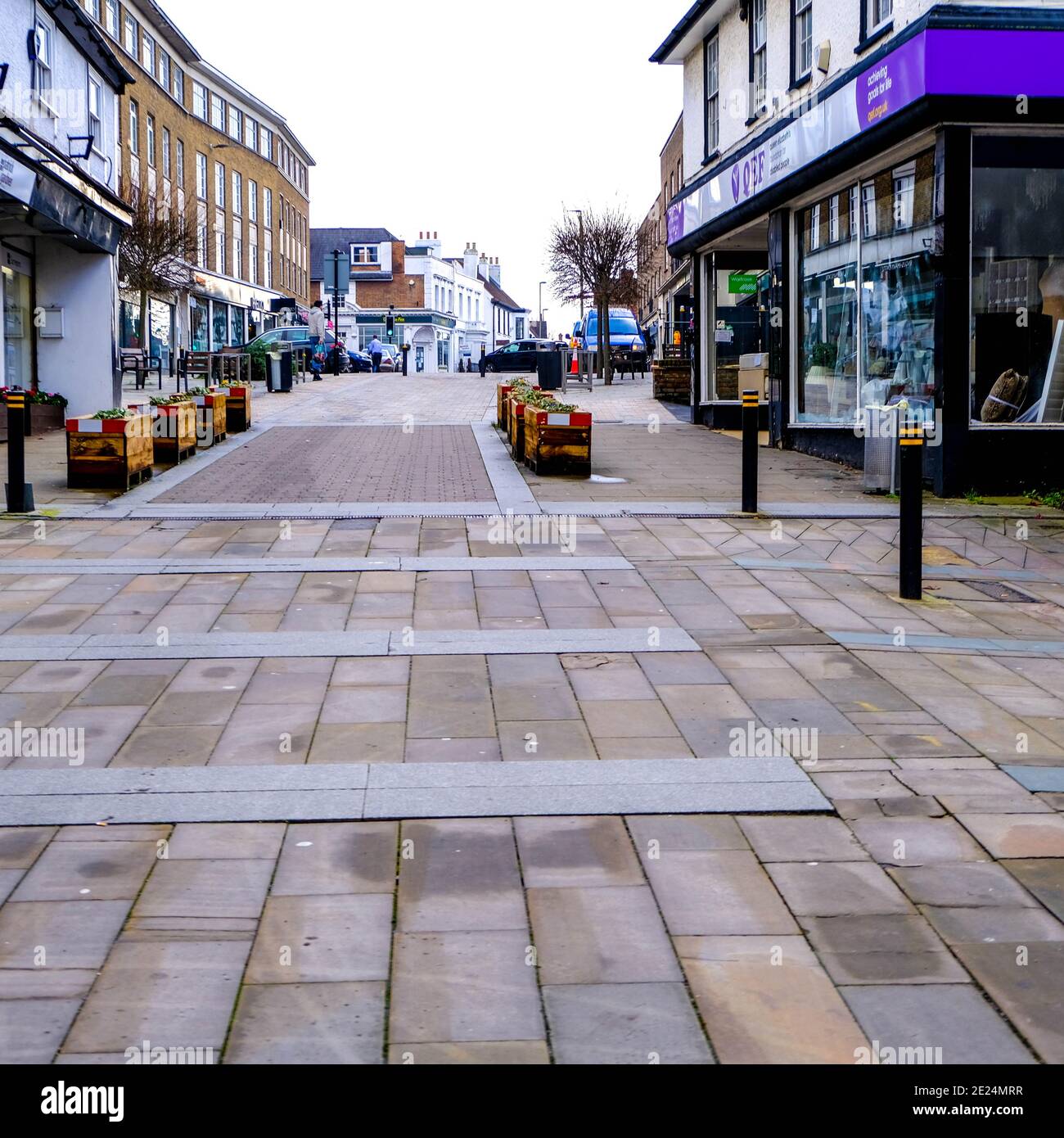 Londres Reino Unido, 07 2021 de enero, calles desiertas y tiendas vacías durante el cierre pandémico Covid-19 Foto de stock