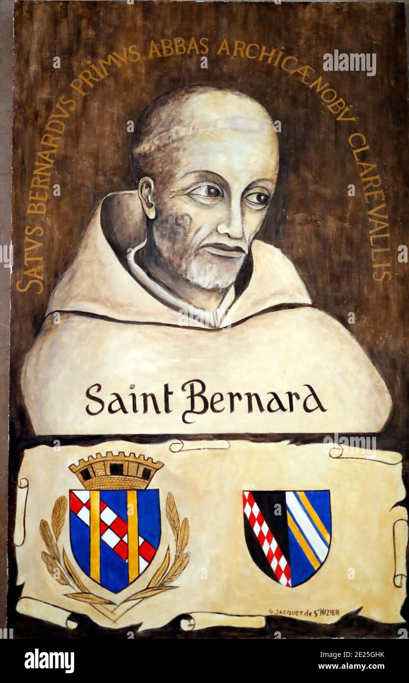 San Bernardo, fue un abad francés, y un líder importante en la revitalización del monaquismo benedictino a través de la naciente Orden de Cistercianos. Cuise Foto de stock