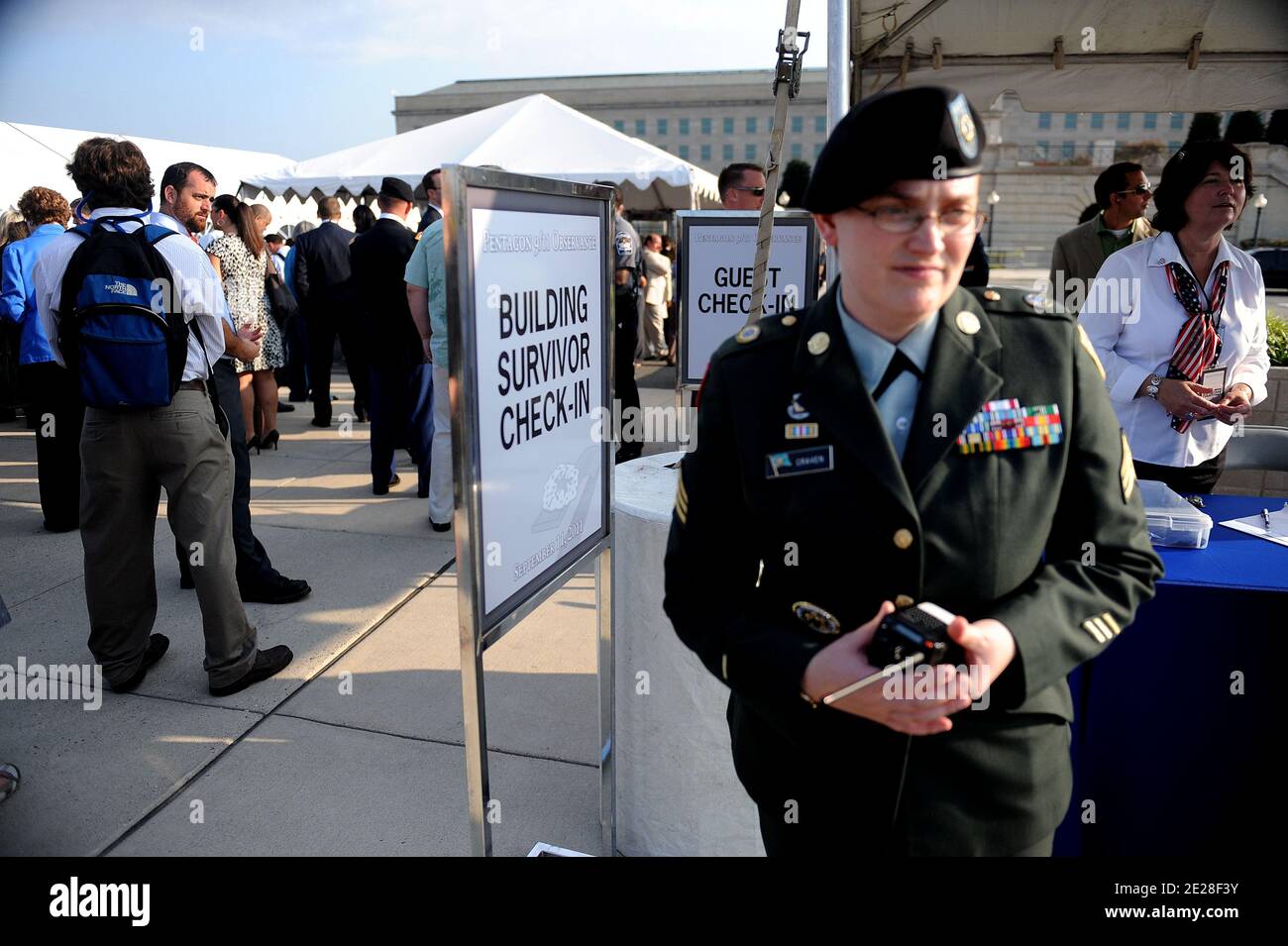 El Pentágono conmemora el décimo aniversario de los ataques terroristas del 9/11 2001 el 11 de septiembre de 2011 en Arlington, va, EE.UU.,. Foto de Olivier Douliery/ABACAPRESS.COM Foto de stock