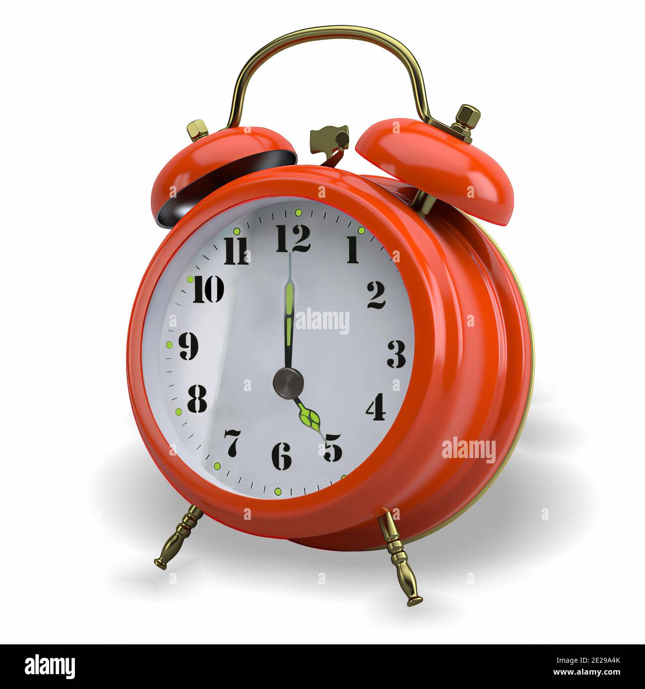 Reloj despertador Vintage - Reloj despertador retro antiguo sobre fondo  blanco. Aislado. ¡es hora de terminar el trabajo! 17:00 Fotografía de stock  - Alamy