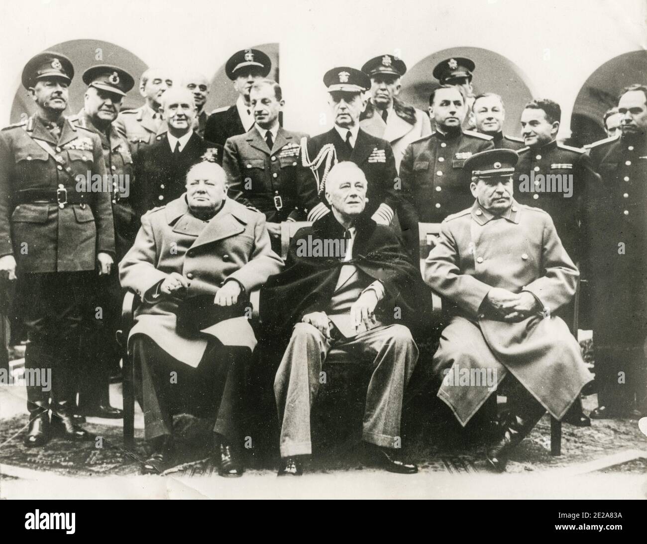 Fotografía clásica de la Segunda Guerra Mundial: La Conferencia de Yalta,  también conocida como la Conferencia de Crimea y denominada Argonaut,  celebrada del 4 al 11 de febrero de 1945, fue la