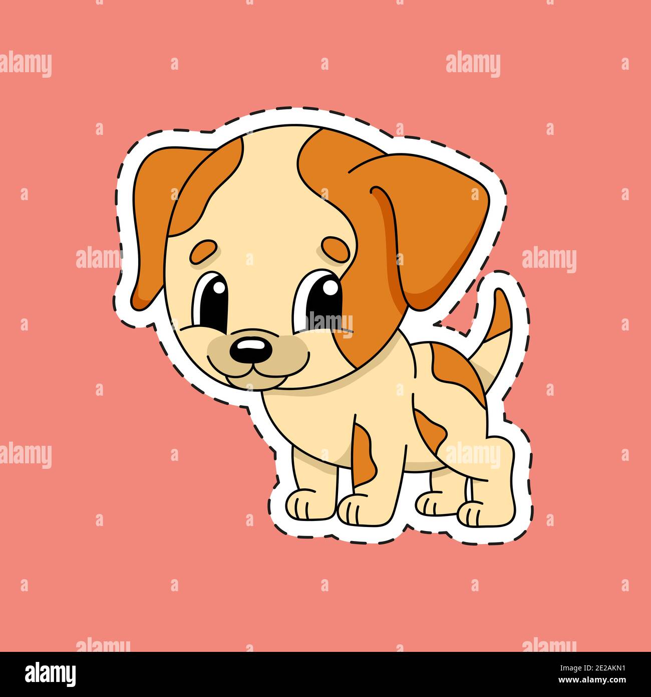 Pegatina con contorno. Perro animal. Personaje de dibujos animados. Ilustración vectorial de colores. Aislado sobre fondo de color. Plantilla para su diseño Imagen Vector de stock - Alamy Pegatina con contorno. Perro animal. Personaje de dibujos animados. Ilustración vectorial de colores. Aislado sobre fondo de color. Plantilla para su diseño Imagen Vector de stock - Alamy