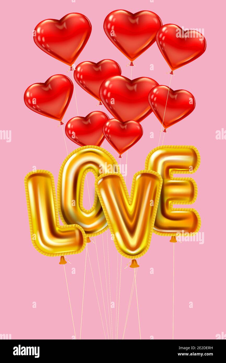 Ramo de Globos San Valentín corazon Love